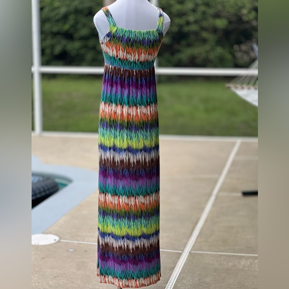 Philosophy Maxi Dress Green Orange Green Brown Purple Brown Blue White B… - Picture 4 of 8